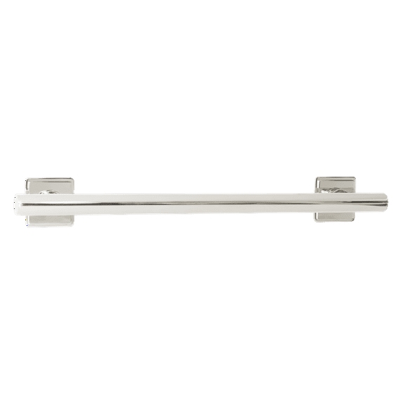 48-inch Coronado Designer Straight Bathroom Shower Grab Bar with Decorative Square Flanges, Polished