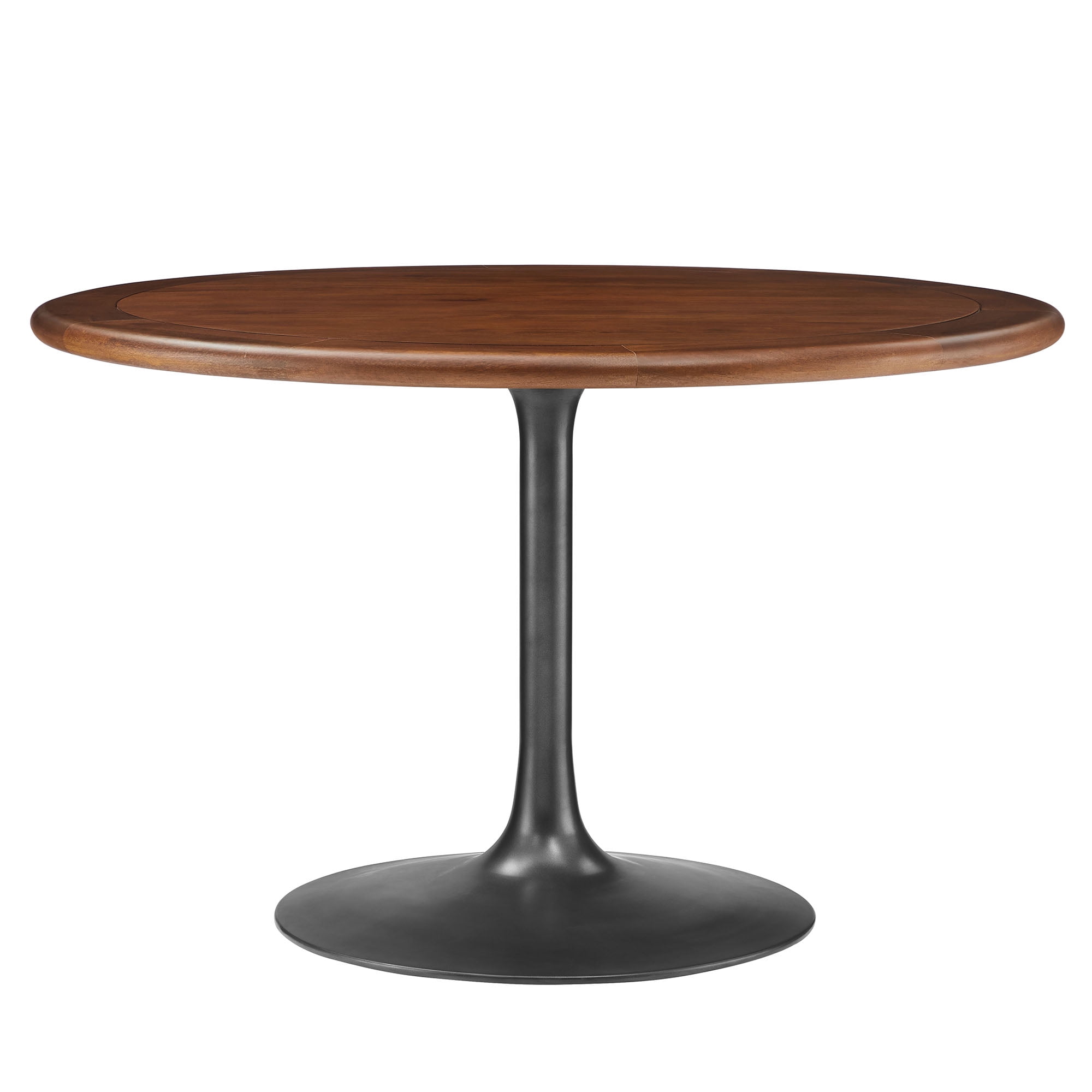 48 Kitchen Table 48 inch Dining Table, Round, Walnut Brown, Wood, Metal, Kitchen Cafe ...