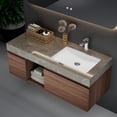 thumbnail image 1 of 48 inch Floating Bathroom Vanity with Sink, Modern Wall Mounted Vanity Bathroom Storage Cabinet with Grey Sintered Stone Countertop, Ceramic Single Sink, 1 of 6