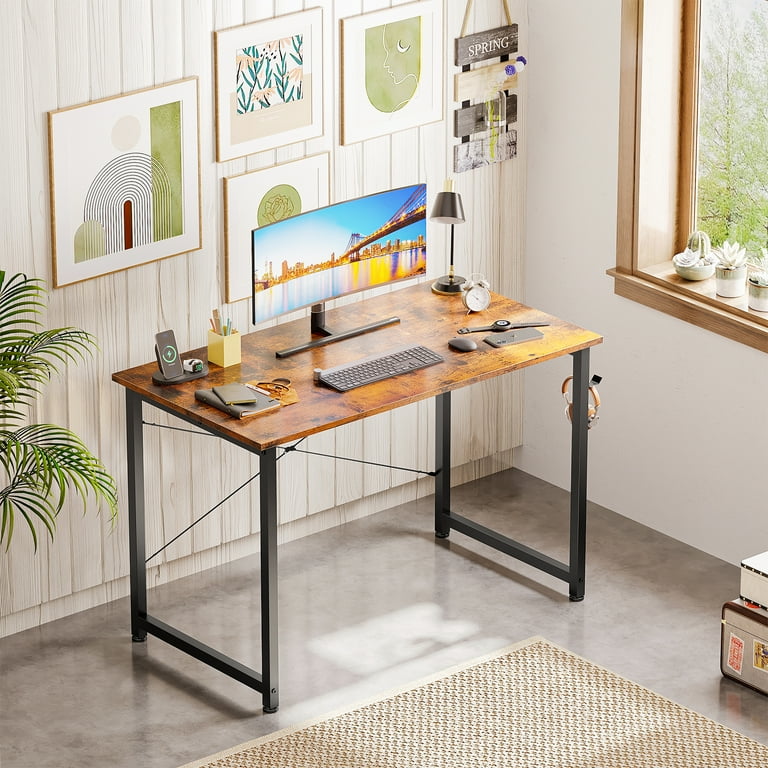 48 inch Modern Writing Desk for Small Space Simple Study Table Industrial Office Desk Sturdy Laptop Table for Home Office Vintage