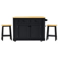 thumbnail image 1 of 48-inch Rectangular Kitchen Island with Drop Leaf 3 AC Outlets and 2 Drawers for Kitchen Power Needs, 1 of 6