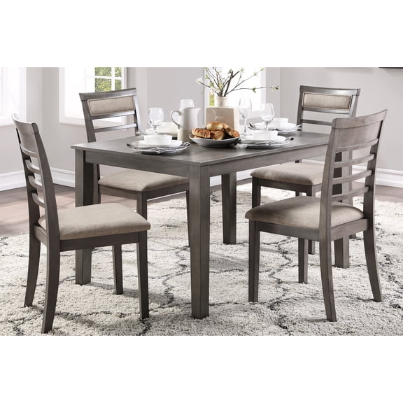 48 - inch Table - Seat 4 at a Time - Dining Room Usage - 5pc Gray Set