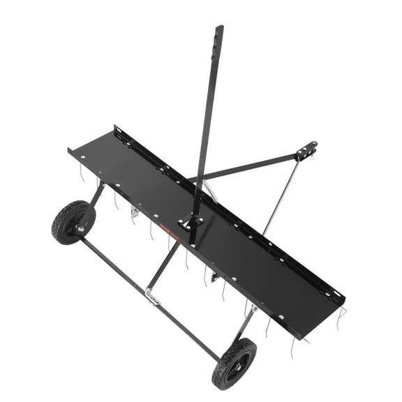 48-inch Tow Behind Dethatcher for Lawn 24 Spring Steel Tines, Tow-Behind Rake for ATV, Tractor or Mower, Heavy Duty Grass Dethatcher with Lift Handle (Garden & Farm)