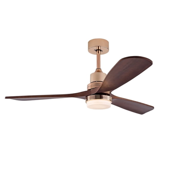 48 inch Wood Grain 3 Blades Reversible Down Rod Ceiling Fan Light DC 110-120V, Modern LED Chandelier Ceiling Fan with Light and Remote Control