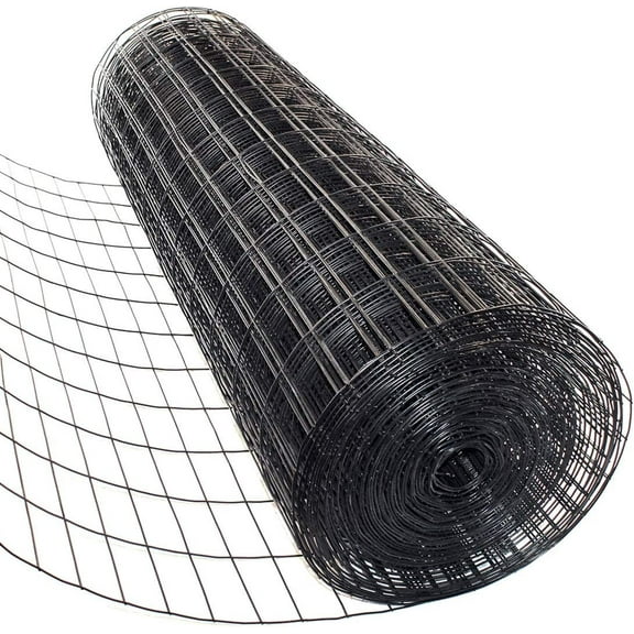 48 inch x 50 Foot Welded Wire 2" x 4" Opening - 14 Gauge - PVC Coated Black