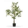 48 inches Faux Olive Tree with Branches and Fruits in Black Nursery Pot
