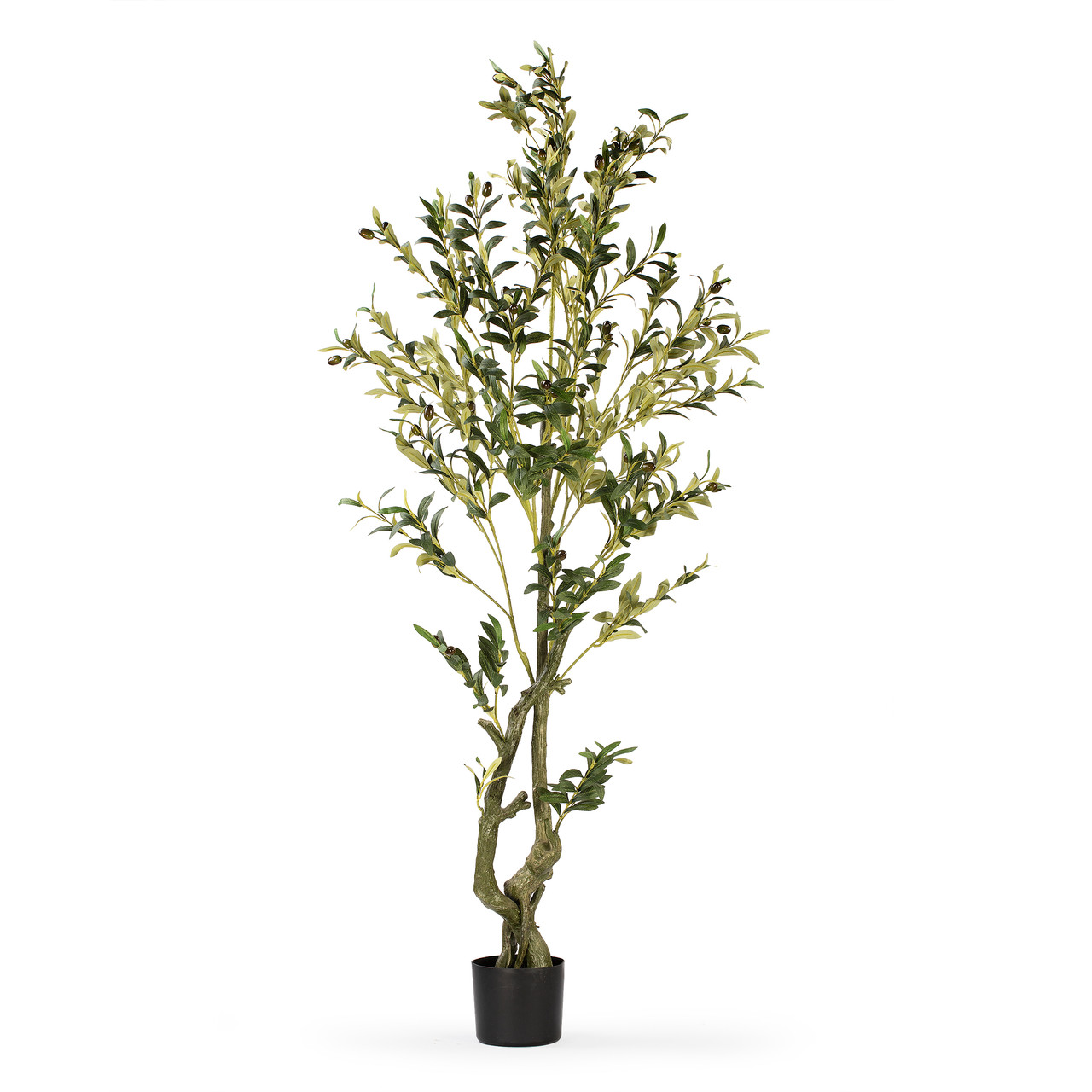 48 inches Faux Olive Tree with Branches and Fruits in Black Nursery Pot