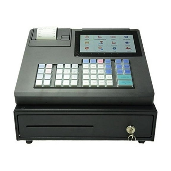 48-key 7-inch Display Cash Register All-in-one Machine, POS Inventory Report Price Chan Built-in Printer Can Connect To Scan Code ,Easy to Setup