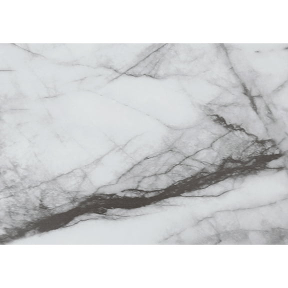 48"l Computer Table For Office Work, White Marble Laminate And Metal Marble-like Desk With Strong Black Base Home