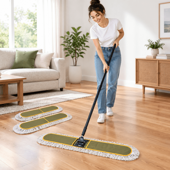 48"mercial Dust Mop For Floor Cleaning Heavy Duty Duster