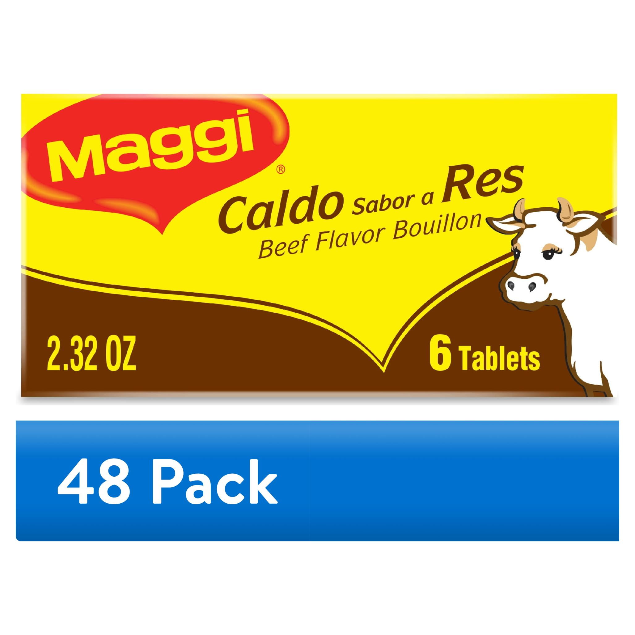 (48 pack) Maggi Caldo Sabor A Res Beef Flavor Bouillon Cubes, Beef Bouillon, Soup Seasoning, 6-CT 2.32 oz