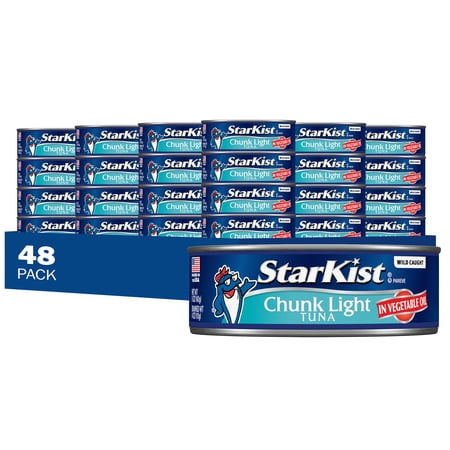 (48 pack) StarKist Chunk Light Tuna in Oil, Wild Caught, 20g Protein, 5 oz Can