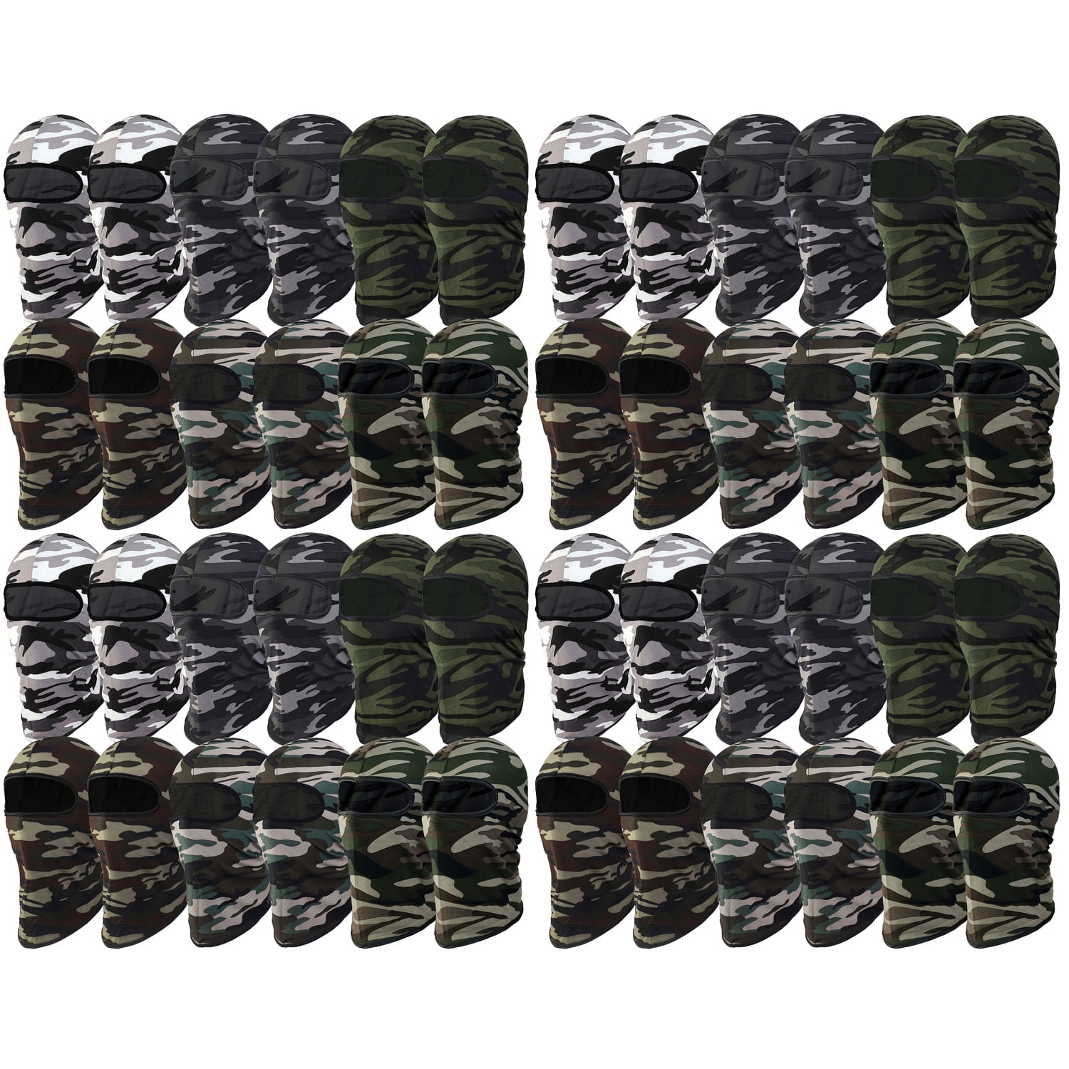 48-pack Wholesale Lot Multipurpose Full Balaclava Face Mask Cover Ninja Mask Motorcycle Cycling Outdoor Sport Ski Active Camouflage