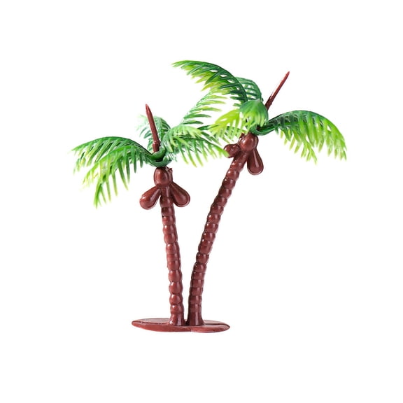 48 pc Miniature Coconut Tree Display Decorations Plastic Tree for Micro Beach Landscape Dollhouse Decor Green 65x63mm