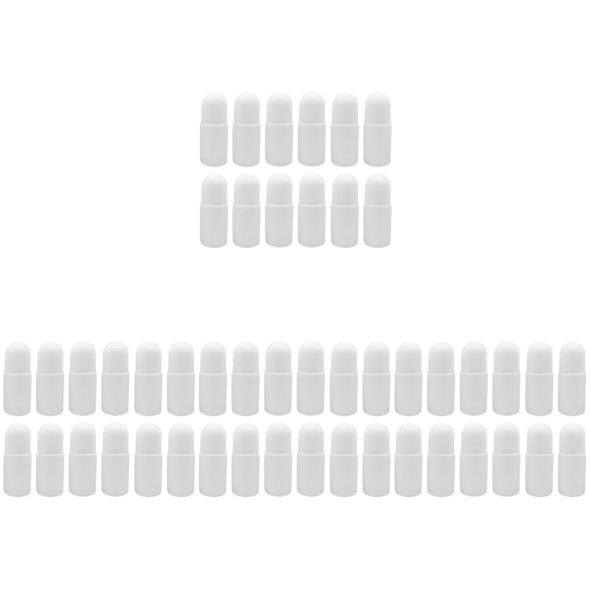 48 pcs  50ML Plastic Roller Bottles for Essential Oils Empty Refillable Roll on Bottles Reusable Leak-Proof DIY Deodorant Containers with Plastic Roller Ball(White)