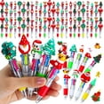 thumbnail image 1 of 48 pcs Christmas Multicolor Ballpoint Pens 4 Colors in 1, Retractable 0.7mm Cartoon Cute Fun Pens for Santa Snowman Writing Pens (Random style), 1 of 7
