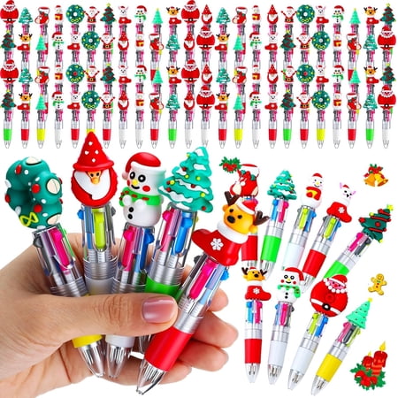 48 pcs Christmas Multicolor Ballpoint Pens 4 Colors in 1, Retractable 0.7mm Cartoon Cute Fun Pens for Santa Snowman Writing Pens (Random style) price history and forecast - Aierliusa