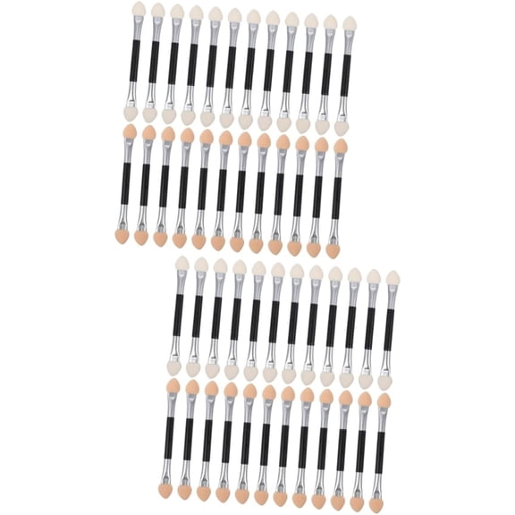 48 pcs Sides Sponge Dual-headed Applicators for Dual Brushes Portable Brush Blush Sticks Small Makeup Maquillaje Skin-friendly Eye Convenient Applicator Red Cosmetic Disposable