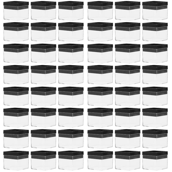 48 pcs Storage Containers Countertop Box Cube Organizer Transparent Display Case Protection Showcase Mineral Storage Box