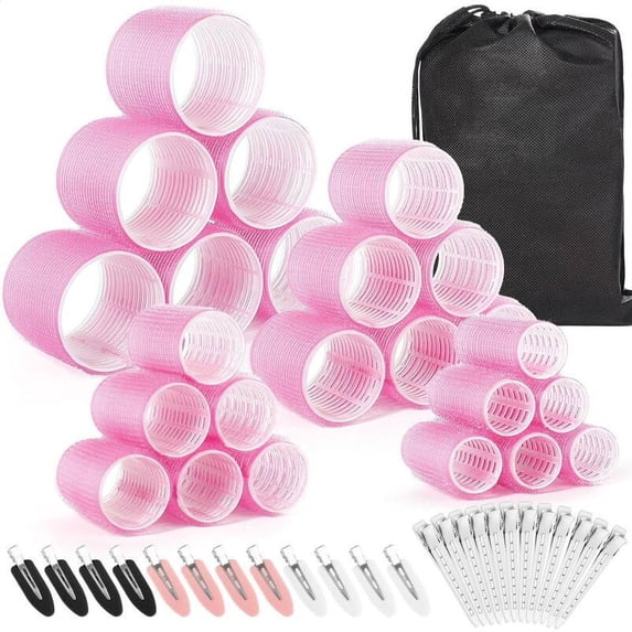 This 48-piece curling iron and hair clip set includes 24 curling irons and 24 hair clips. Creates long, medium, and short hairstyles without heating. From Erda, this lightweight curling iron set offe