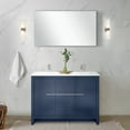 thumbnail image 1 of 48"w X 20"d Navy Blue Double Bath Vanity - Marble Top, 43" Mirror, Soft Close Drawers, And Stain , Sufficient Storage With Two Cabinets Open Shelf Mirror Included, Close, Scratch- Stain-, Abundant &, 1 of 3