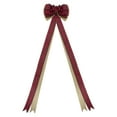 thumbnail image 1 of Northlight 48" x 10" Burlap and Buffalo Plaid 16 Loop Christmas Bow Decoration, 1 of 5