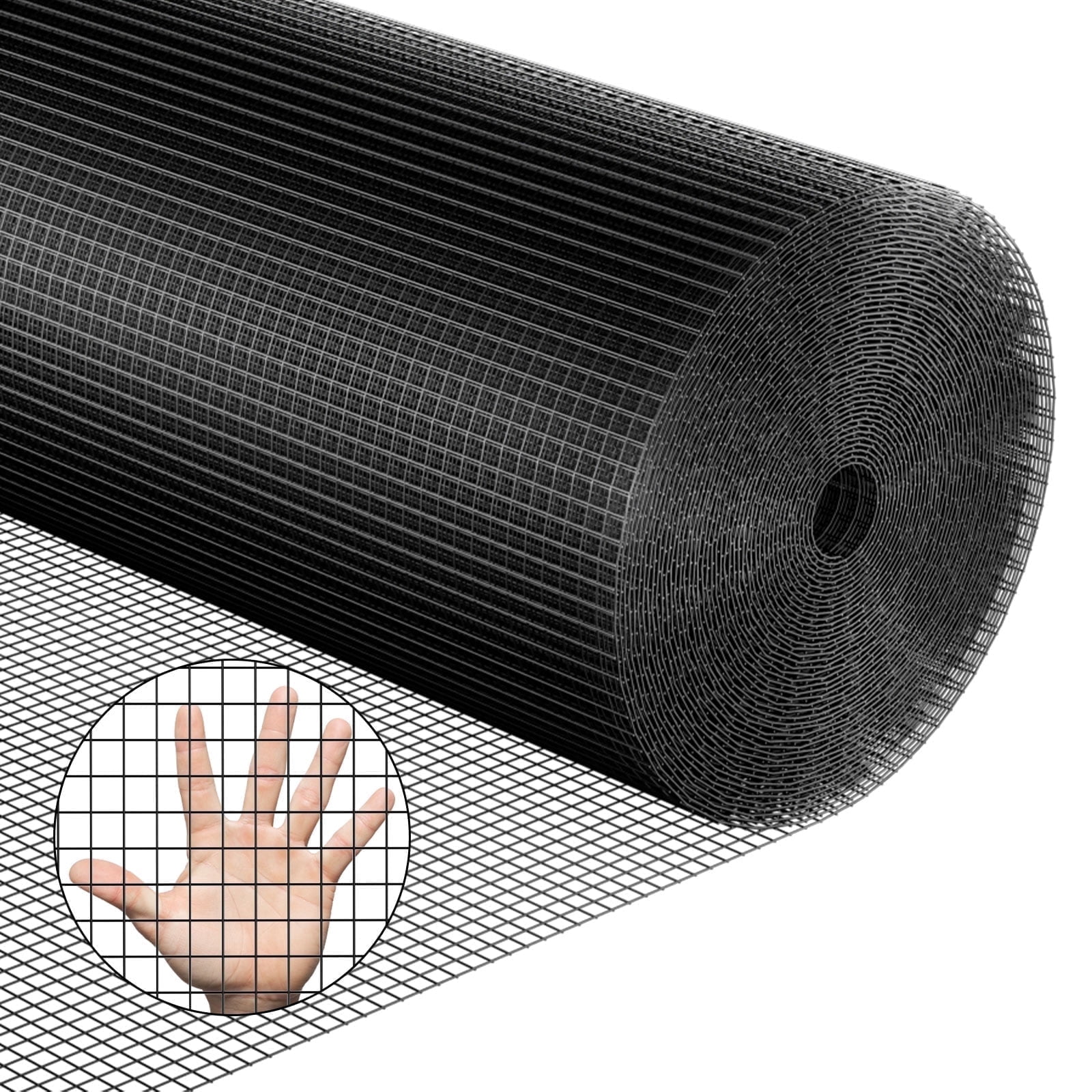48'' x 100' 1/4inch Hardware Cloth 23 Gauge Black Vinyl Coated Welded Fence Mesh for Home and Garden Fence and Home Improvement Project