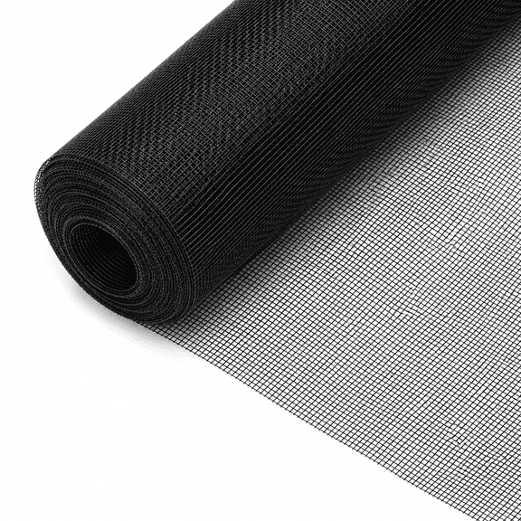 Window Screen Replacement Mesh Cut-to-Size Black Polypropylene 1 Pack 48 x 102 Inch