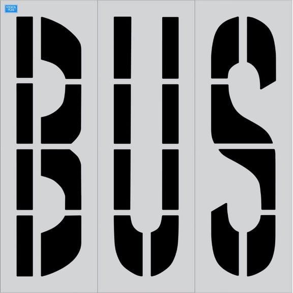 48" x 12" Word - BUS Parking Lot Pavement Marking Stencil Thickness: .060