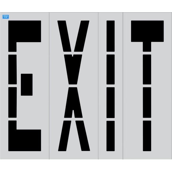 48" x 12" Word - EXIT Parking Lot Pavement Marking Stencil Thickness: .060