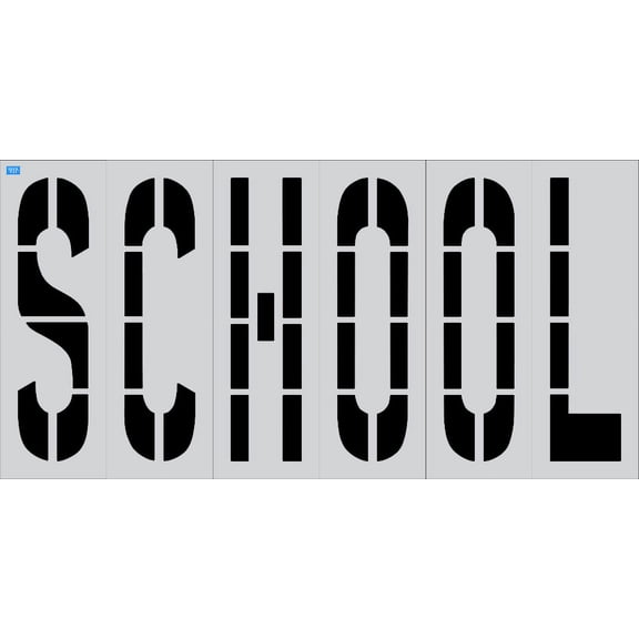 48" x 12" Word - SCHOOL Parking Lot Pavement Marking Stencil Thickness: .125