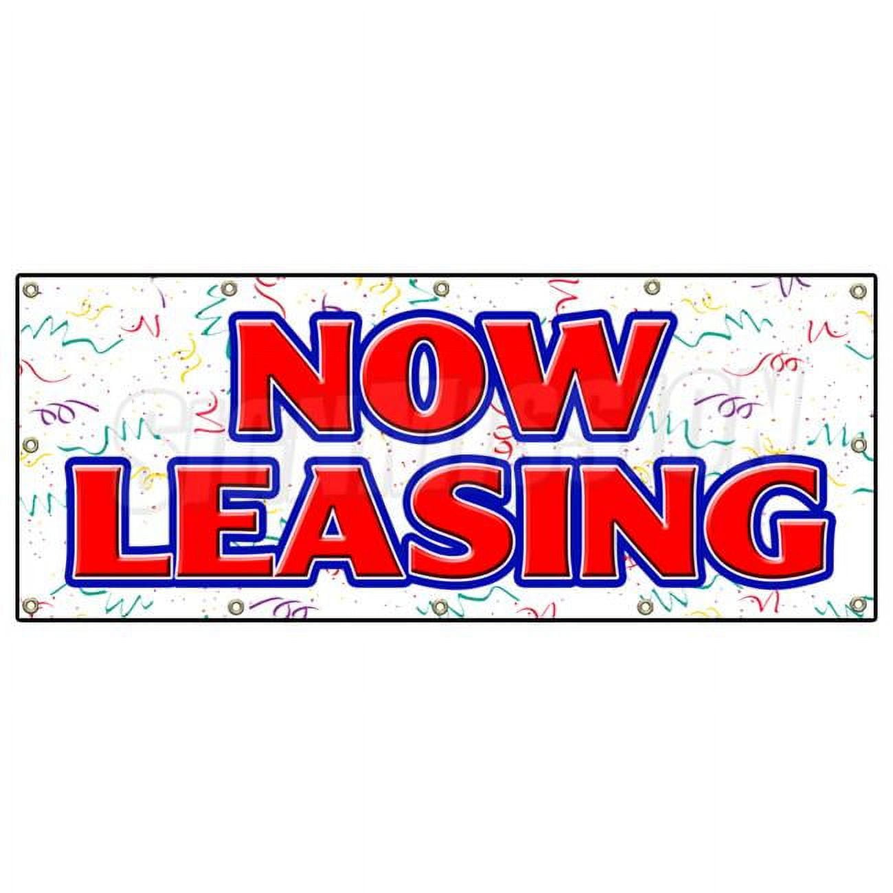 48 x 120 in. Now Leasing Banner Sign for Lease Rent Office Retail