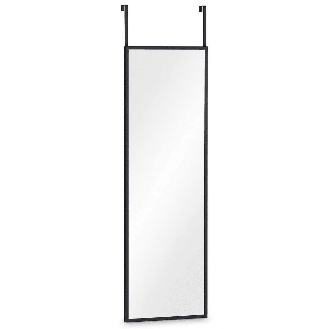 48 x 14 in Full Length Over Door Mirror, Black Frame