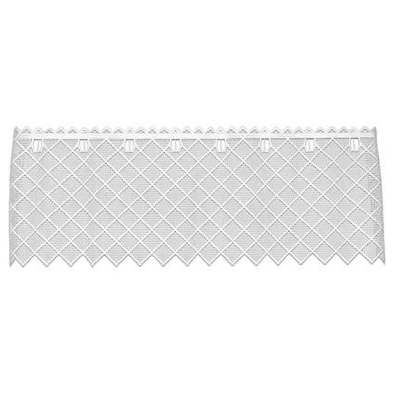 48 x 16 in. Filet Crochet Valance, White