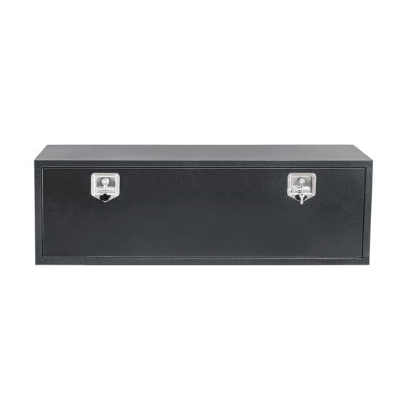 48 x 16 x 13 in Steel Underbody Truck Box, Heavy Duty Pickup Truck Tool Box with T-Handle Lock and Keys, Weather-Resistant Trailer RV Storage Chest for Bed Organization