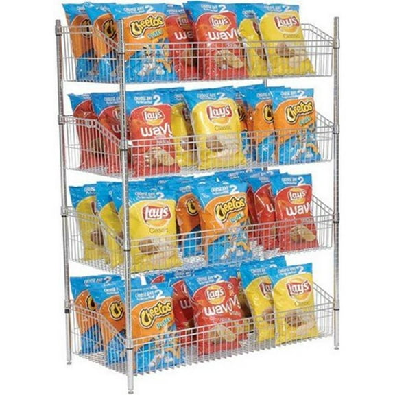 48 x 18 in. Chrome Basket Shelving Unit