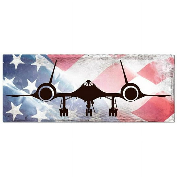 48 x 19 in. Planes SR-71 American Flag Vintage Metal Sign