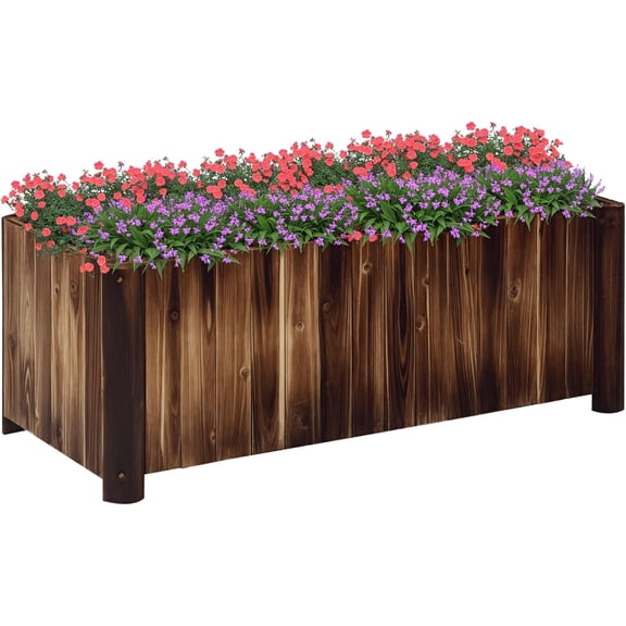 48" x 20" x 18" Raised Garden Bed, Raised Planter Box, Wooden Planter Raised Bed with Drainage Gaps & Lightweight Build, Natural Wood