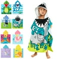 thumbnail image 1 of 48" x 24" Bath Beach Pool Hooded Towel Warp for 3-7T Unisex Baby Toddler, Absorbent Poncho, Gray Whale, 1 of 9