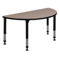 thumbnail image 1 of 48" x 24" Half Round Height Adjustable Classroom Table- Beige, 1 of 5