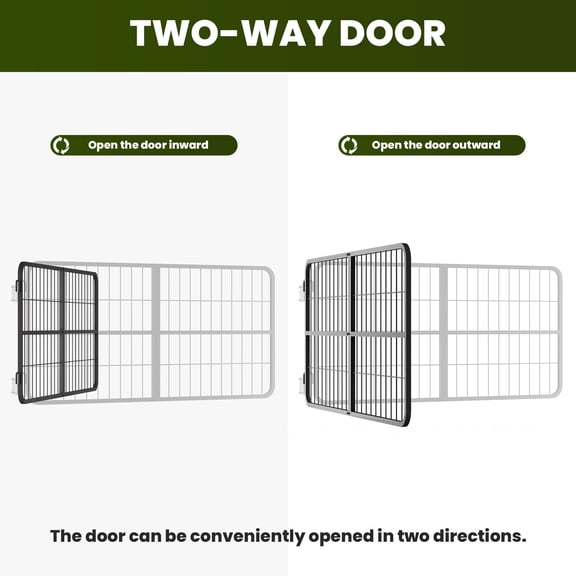 48" x 24" Heavy-Duty Steel Horse Stall Door Guard, Two-Way Opening Livestock Gate for Horse Barn, Stable, Farm & Livestock Use
