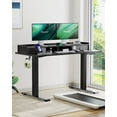 thumbnail image 1 of 48 x 24" Height Adjustable Electric Standing Desk with Storage Shelf with Memory Preset(Black), 1 of 5