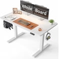 thumbnail image 1 of 48 x 24 Inch Large One-Piece Electric Standing Desk with 4 Memory Presets, Height Adjustable Home Office Workstation, White, 1 of 6