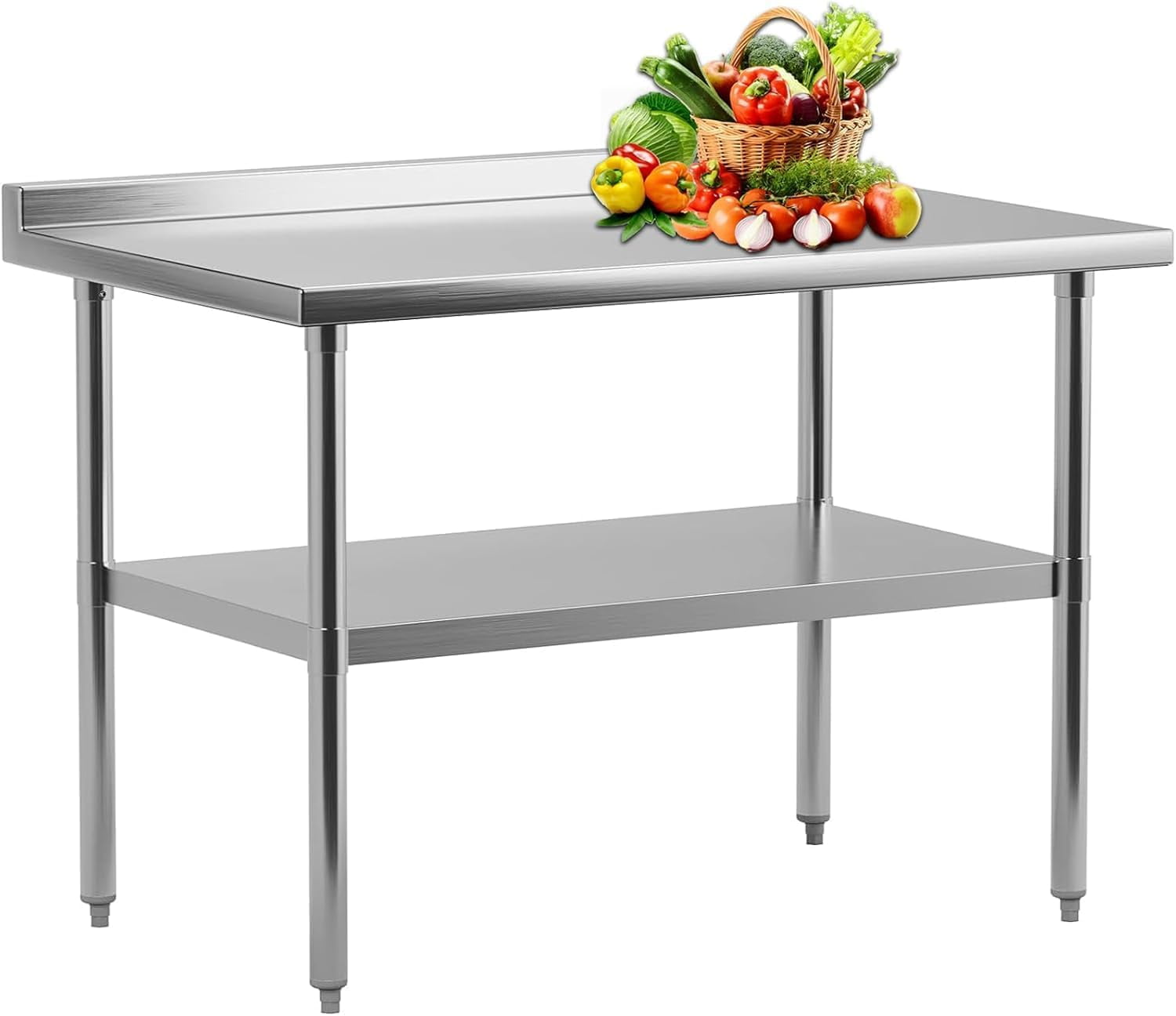 Stainless Steel Table For Prep & Work, 24 X 59 Inches, Folding