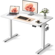 48 x 24 Inches Electric Standing Desk Adjustable Height, 3 Memory Height Settings, Sit Stand Up Desk for Home Office & Computer Workstation, White