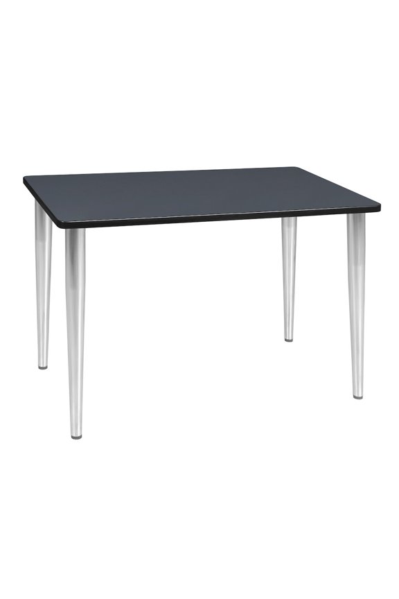 48" x 24" Kahlo Tapered Leg Table- Grey/ Chrome