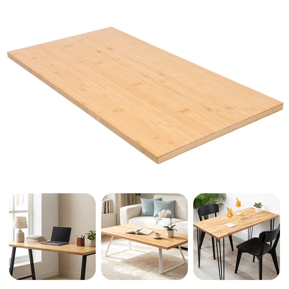 48" x 25" Butcher Block Countertop, 1.18 Inch Thick Solid Bamboo Desktop, Replacement Tabletop for Desk,