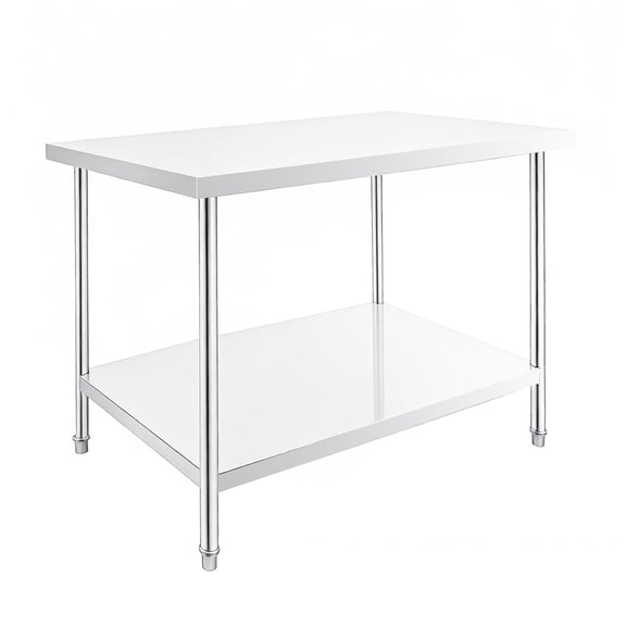 48" x 30" Stainless Steel Prep Table, Heavy Duty Commercial Kitchen Work Table with Adjustable Undershelf, Food Grade Workstation for Restaurant Hotel Garage