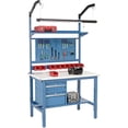 thumbnail image 1 of 48 x 30 in. Production Workbench - Plastic Laminate Safety Edge Complete Bench, Blue, 1 of 1