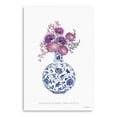 thumbnail image 1 of 48" x 32" Blue and White Happiness Floral Vase Canvas Wall Art, 1 of 5
